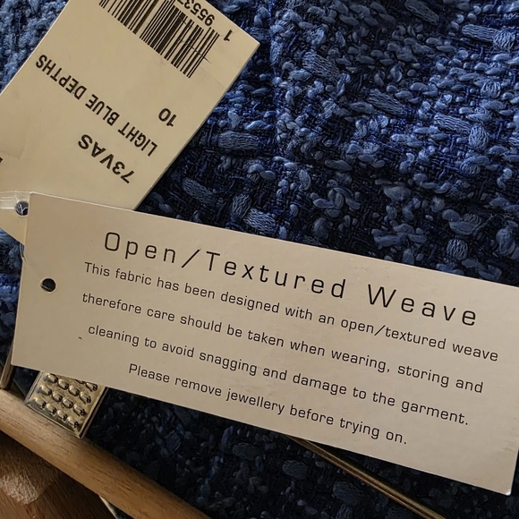 🔥French Connection Azzurra Tweed Blue Blazer - Picture 10 of 11